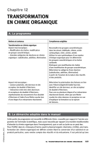 TraNsformaTioN eN Chimie orgaNique