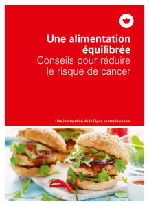 Une alimentation équilibrée - Conseils pour réduire le risque de