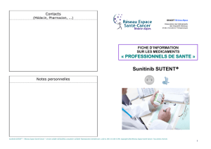 Sunitinib SUTENT - Réseau Espace Santé Cancer Rhône