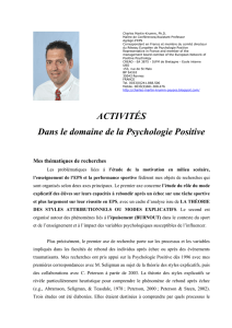 Synthèse CV - Psychologie Positive
