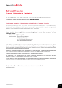 Extranet Financier France Télévisions Publicité