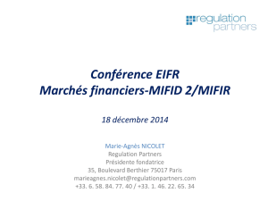 Marchés financiers-MIFID 2/MIFIR