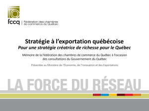 Stratégie à l`exportation québécoise