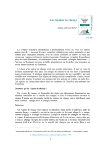 Les régimes de change
