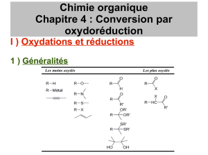 Chimie organique Chapitre 4 : Conversion par oxydoréduction
