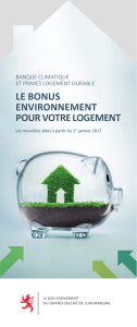 Brochure: le bonus environnement pour votre logement