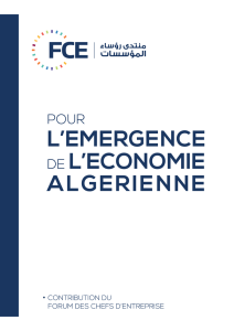 L`EMERGENCE DE L`ECONOMIE ALGERIENNE