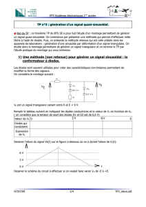 1) Une méthode (non retenue) pour générer un signal sinusoïdal : le