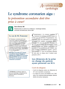 Le syndrome coronarien aigu - STA HealthCare Communications