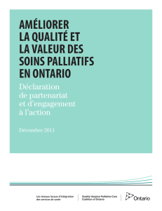 améliorer la qualité et la valeur des soins palliatifs en ontario