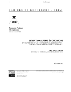 Le nationalisme économique dans la pensée et les - IEIM-UQAM