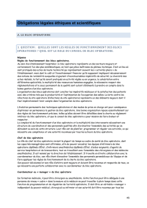Obligations légales éthiques et scientifiques