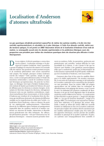 Localisation d`Anderson d`atomes ultrafroids