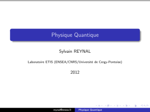 Physique Quantique - Sylvain REYNAL