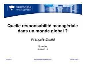 Quelle responsabilité managériale dans un monde global ?