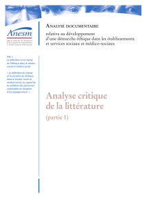 Analyse critique de la littérature