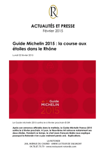 ACTUALITÉS ET PRESSE Guide Michelin 2015