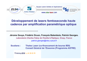 Développement de lasers femtoseconde haute