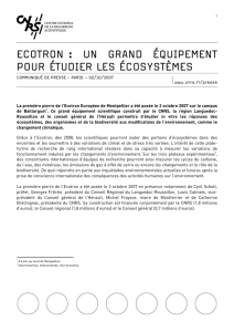 ecotron : un grand équipement pour étudier les écosystèmes