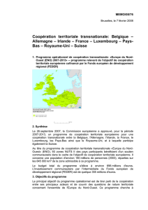 Coopération territoriale transnationale: Belgique – Allemagne