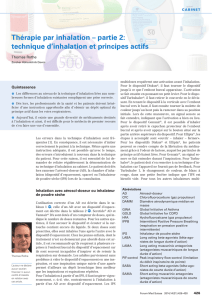 Thérapie par inhalation – partie 2: technique d`inhalation et