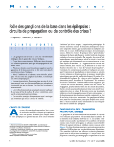 Rôle des ganglions de la base dans les épilepsies : circuits de