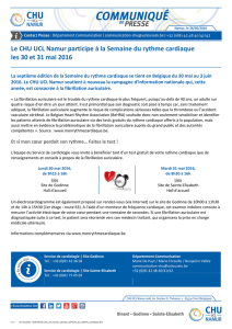 Le CHU UCL Namur participe à la Semaine du rythme cardiaque les