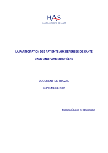 La participation des patients aux dépenses de santé dans