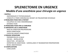 splenectomie en urgence - Extranets du CHU de Nice