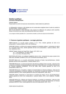 Gestion publique - Institut national du patrimoine