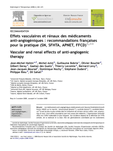 Effets vasculaires et rénaux des médicaments anti