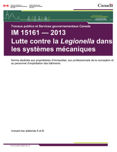 Ingénierie mécanique 15161 – 2013 Lutte contre la Legionella dans