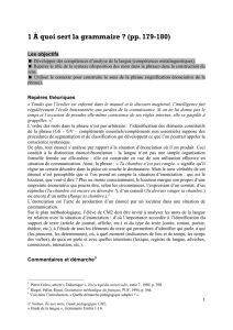 Etude de la langue », Grammaire Unités 1 à 6