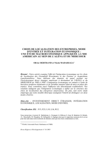 CHOIX DE LOCALISATION DES ENTREPRISES, MODE D`ENTR&Eacute;E