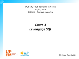 Cours 3 Le langage SQL
