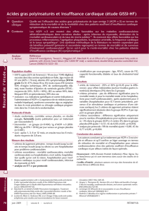 Acides gras polyinsaturés et insuffisance cardiaque (étude GISSI-HF)