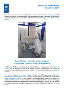 curiethérapie ambulatoire - Centre Hospitalier Régional d`Orléans