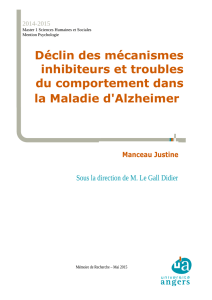 Déclin des mécanismes inhibiteurs et troubles du