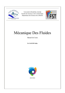 Mécanique Des Fluides - Elearning - Université de Bordj Bou Arréridj