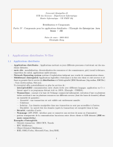 1 Applications distribuées N-Tier