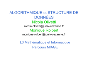 ALGORITHMIQUE M. Rolbert