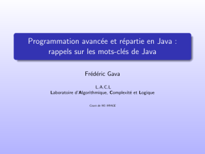 Programmation avancée et répartie en Java