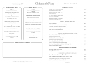Menus à la Carte - Château de Pizay