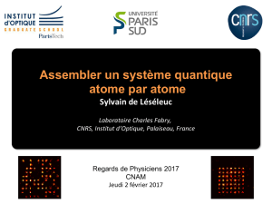 Atomes - La Physique à Paris