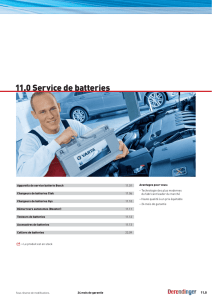 11.0 Service de batteries