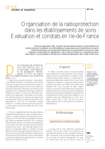Organisation de la radioprotection dans les établissements de soins