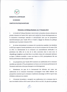 Déclaration de Politique Monétaire du 3ème Trimestre 2013.