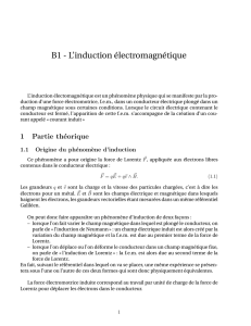 B1 - L`induction électromagnétique