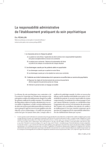 La responsabilité de l`établissement pratiquant du soin psychiatrique