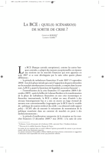 LA BCE : QUEL(S) SCÉNARIO(S) DE SORTIE DE CRISE ?